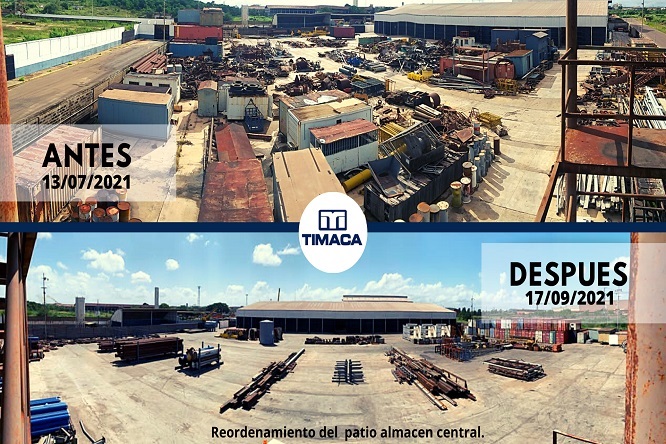 Juan Carlos Caiazza Grandolio - TIMACA; Reordenamiento de almacenaje del patio central ¡Un paso necesario! - FOTO