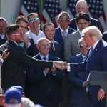 Trump elogió a Miguel Rojas en recepción de los Dodgers en la Casa Blanca